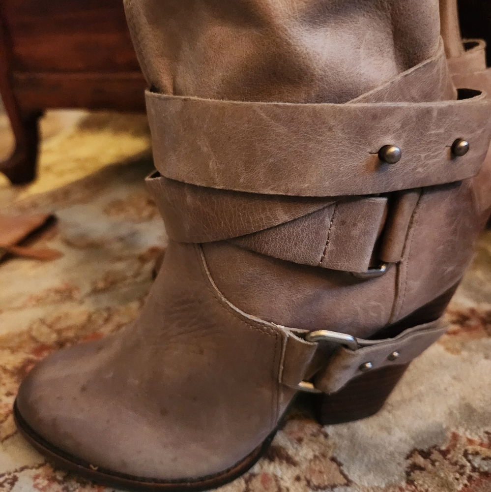 Taupe Fergie Knee High Boots
